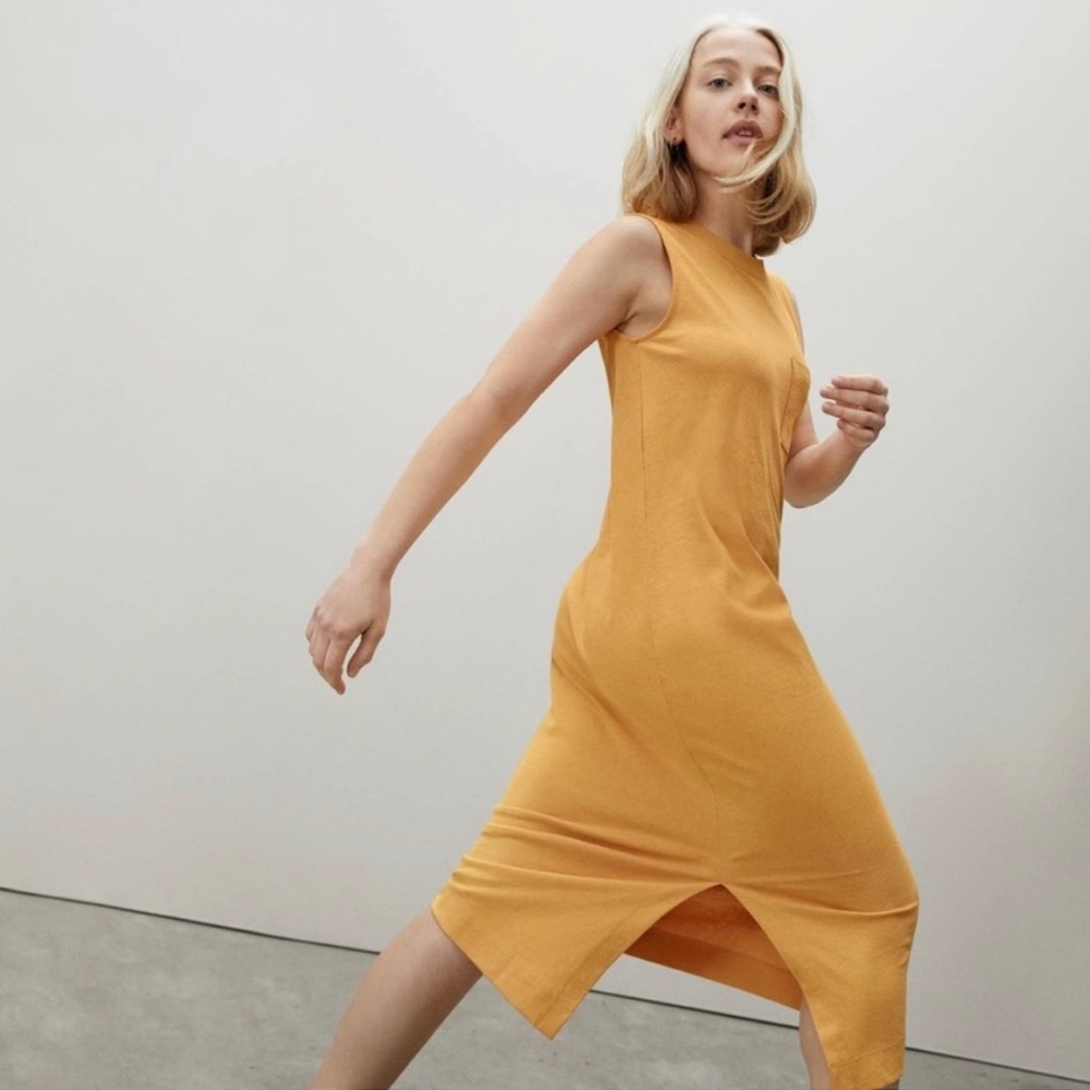 Everlane weekend tee dress, XXS, yellow